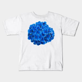 Blue Hydrangea Flower Art Print Kids T-Shirt